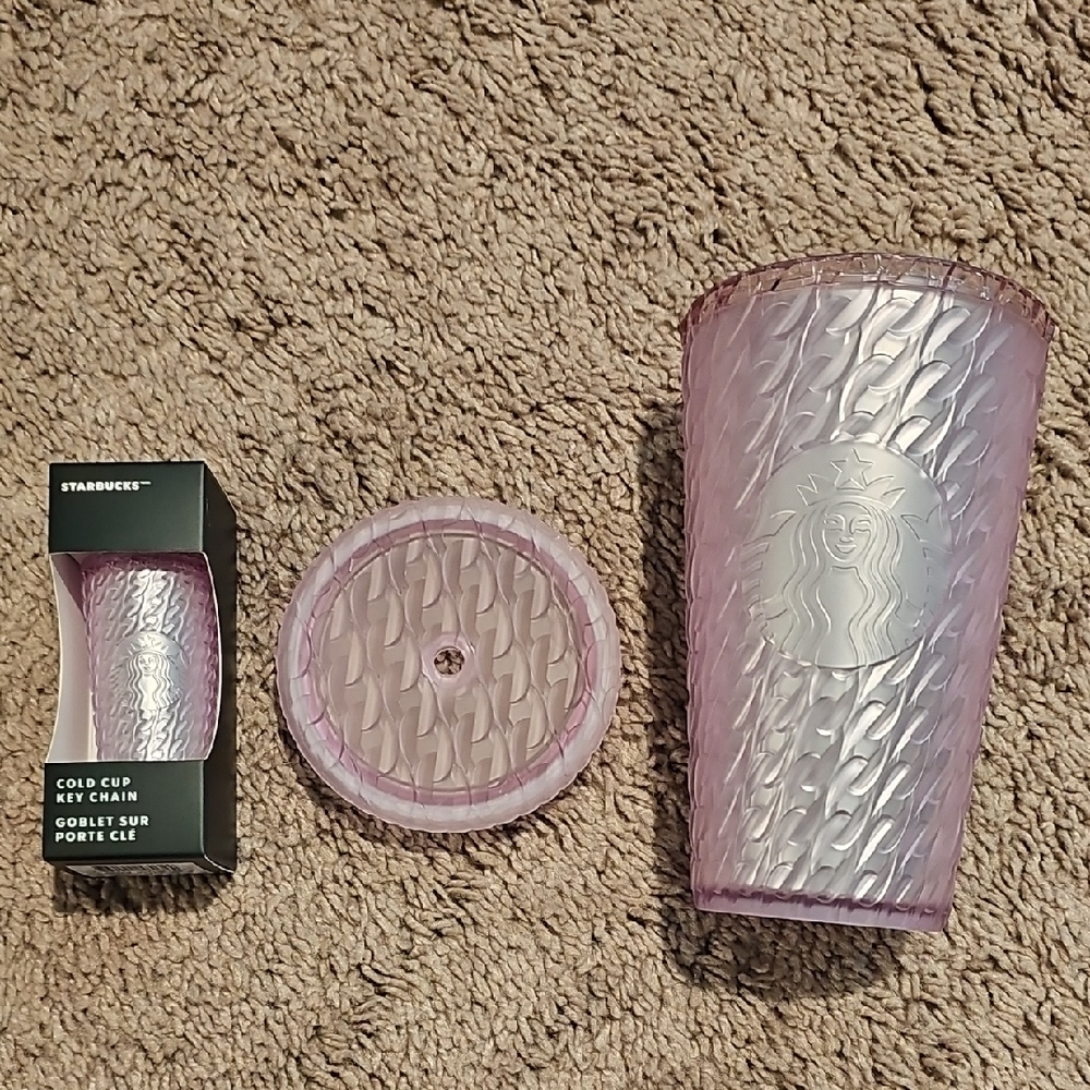 Starbucks Pink Tumbler with Keychain